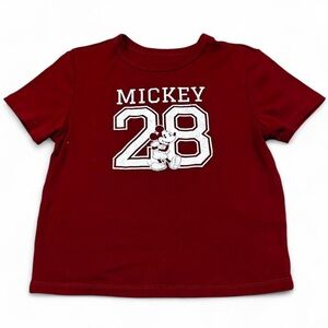 Disney Maroon Mickey 28 Short Sleeve Crop Top